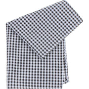 Knightsbridge Neckwear Gingham Checked Cotton Pocket Square - Black/White