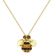 Mark Milton Diamond Bee Pendant - Yellow Gold/Black