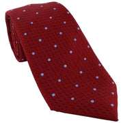 Michelsons of London Raised Spot Silk Tie - Red/Light Blue