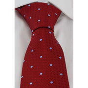 Michelsons of London Raised Spot Silk Tie - Red/Light Blue