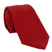 Michelsons of London Slim Satin Polyester Pocket Square and Tie Set - Bright Red