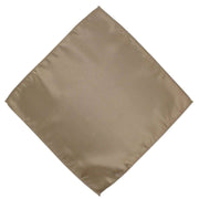 Michelsons of London Slim Satin Polyester Pocket Square and Tie Set - Taupe