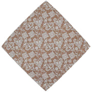 Michelsons of London Sprawling Floral Polyester Tie and Pocket Square Set - Brown