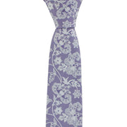 Michelsons of London Sprawling Floral Polyester Tie and Pocket Square Set - Lilac