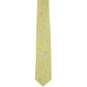 Michelsons of London Textured Floral Silk Tie - Yellow