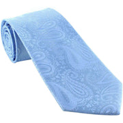 Michelsons of London Tonal Polyester Paisley Pocket Square and Tie Set - Light Blue