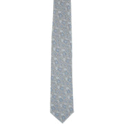 Michelsons of London Trailing Vine Floral Silk Tie - Silver/Blue