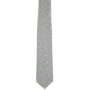 Michelsons of London Trailing Vine Floral Silk Tie - Silver/Taupe