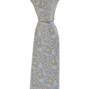 Michelsons of London Trailing Vine Floral Silk Tie - Silver/Taupe