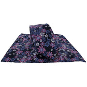 Michelsons of London Vibrant Floral Tie and Pocket Square Set - Pink