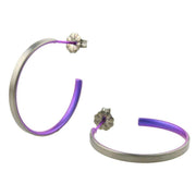 Ti2 Titanium Medium Hoop Earrings - Imperial Purple