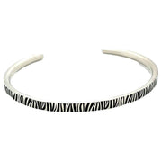 Ti2 Titanium Zebra Print Slim Torc Bangle - Silver/Black